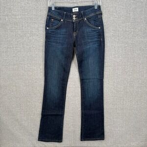 Hudson Beth Baby Boot Jeans Women 26 Dark Wash Stretch Flap Pocket Boho Y2K